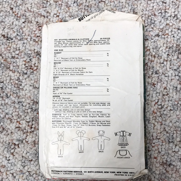 Lot of four vintage stuffed animal patterns - Picture 5 of 9